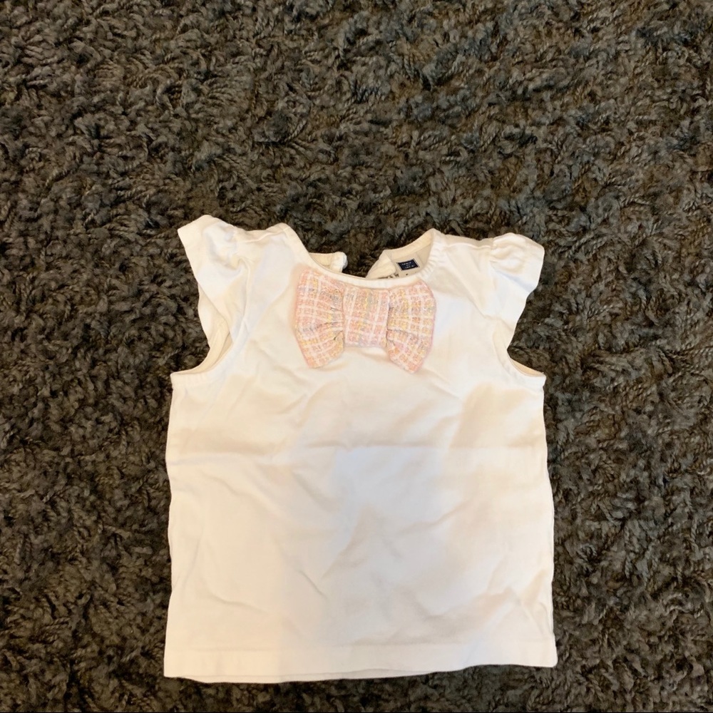 Janie and Jack Tweed bow baby girl top